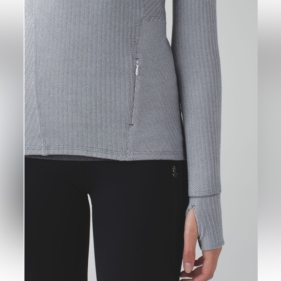 LULULEMON KANTO CATCH ME 1/2 Zip Jacket Heathered Herringbone - Picture 2 of 8